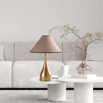 Lampa de masa, Opviq, 892OPV2469, Auriu / Maro deschis imagine