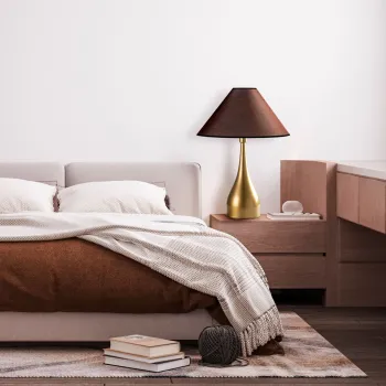 Lampa de masa, Opviq, 892OPV2470, Auriu/Maro imagine