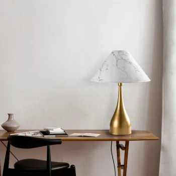 Lampa de masa, Opviq, 892OPV2471, Aur/Alb imagine