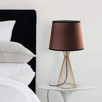 Lampa de masa, Opviq, 892OPV2499, Auriu/Maro imagine