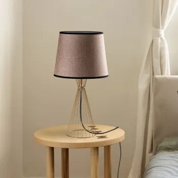 Lampa de masa, Opviq, 892OPV2500, Auriu / Maro deschis imagine