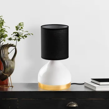 Lampa de masa, Opviq, 892OPV2547, Alb/Negru imagine