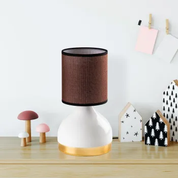 Lampa de masa, Opviq, 892OPV2550, Alb/Maro imagine