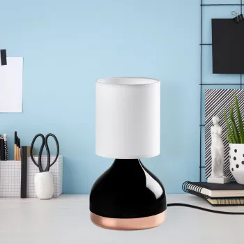 Lampa de masa, Opviq, 892OPV2553, Alb/Negru imagine