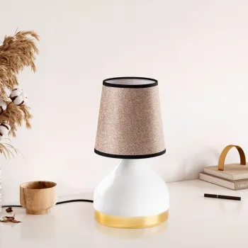 Lampa de masa, Opviq, 892OPV2557, Alb/Maro deschis imagine