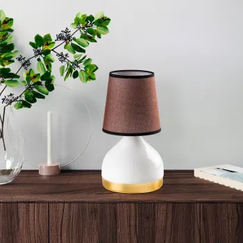 Lampa de masa, Opviq, 892OPV2561, Alb/Maro imagine