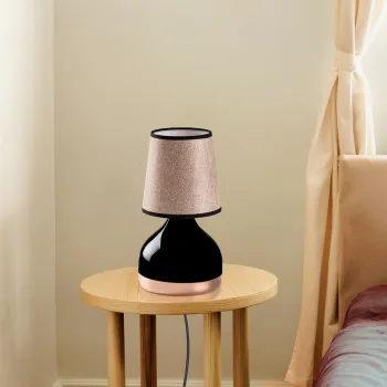 Lampa de masa, Opviq, 892OPV2564, Negru / Maro deschis imagine