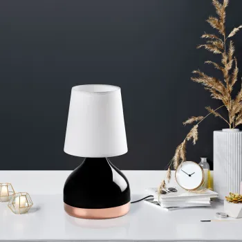 Lampa de masa, Opviq, 892OPV2565, Alb/Negru imagine