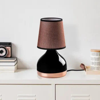 Lampa de masa, Opviq, 892OPV2566, Negru/Maro imagine