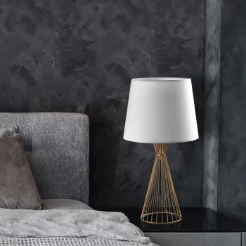 Lampa de masa, Opviq, 892OPV2567, Aur/Alb imagine