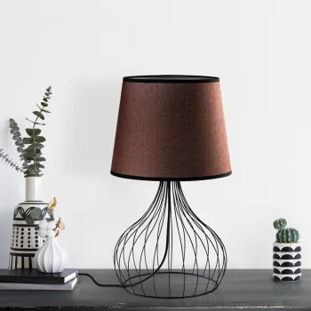 Lampa de masa, Opviq, 892OPV2569, Negru/Maro imagine