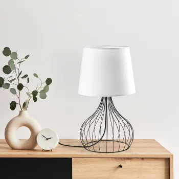 Lampa de masa, Opviq, 892OPV2571, Alb/Negru imagine