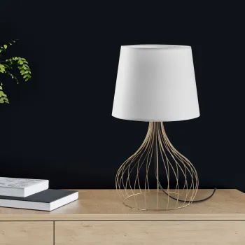 Lampa de masa, Opviq, 892OPV2575, Aur/Alb imagine