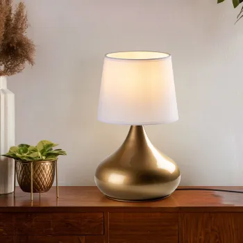 Lampa de masa, Opviq, 892OPV2584, Aur/Alb imagine