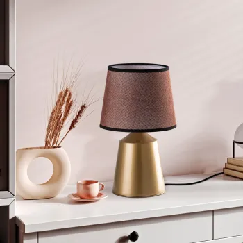 Lampa de masa, Opviq, 892OPV2590, Auriu/Maro imagine