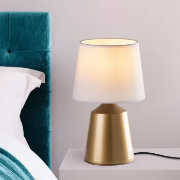 Lampa de masa, Opviq, 892OPV2592, Aur/Alb imagine