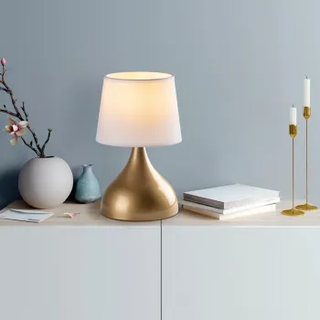 Lampa de masa, Opviq, 892OPV2596, Aur/Alb imagine
