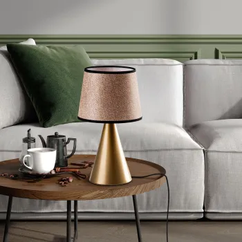 Lampa de masa, Opviq, 892OPV2599, Aur / Bej imagine