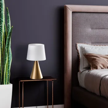 Lampa de masa, Opviq, 892OPV2600, Aur/Alb imagine