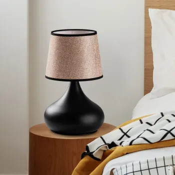 Lampa de masa, Opviq, 892OPV2603, Negru/Bej imagine