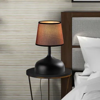 Lampa de masa, Opviq, 892OPV2606, Negru/Maro imagine