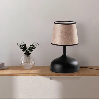 Lampa de masa, Opviq, 892OPV2607, Negru/Bej imagine