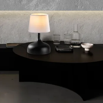 Lampa de masa, Opviq, 892OPV2608, Alb/Negru imagine