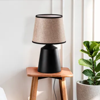 Lampa de masa, Opviq, 892OPV2611, Negru/Bej imagine