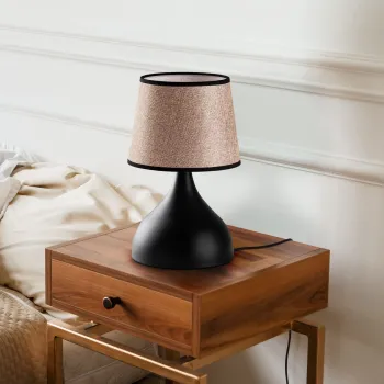 Lampa de masa, Opviq, 892OPV2615, Negru/Bej imagine