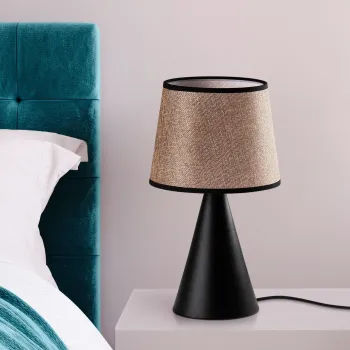 Lampa de masa, Opviq, 892OPV2619, Negru/Bej imagine