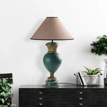 Lampa de masa, Opviq, 897TNL1119, Verde / Maro deschis imagine