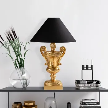 Lampa de masa, Opviq, 897TNL1121, Aur/Negru imagine