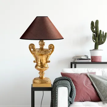 Lampa de masa, Opviq, 897TNL1123, Auriu/Maro imagine