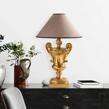 Lampa de masa, Opviq, 897TNL1124, Auriu / Maro deschis imagine