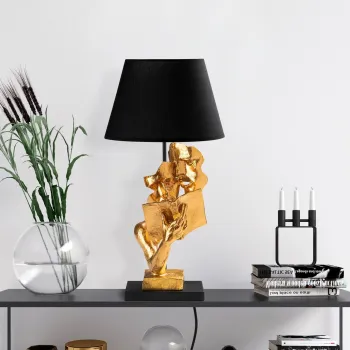 Lampa de masa, Opviq, 897TNL1126, Aur/Negru imagine