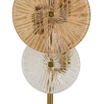 Lampa de masa Osaka, Mauro Ferretti, 4 x E14, 40W, 20x18x66 cm, fier/sticla, auriu/maro/transparent imagine