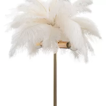 Lampa de masa Palm White, Mauro Ferretti, O40 x 55 cm, 2 x E14, 40W, fier, auriu/alb imagine