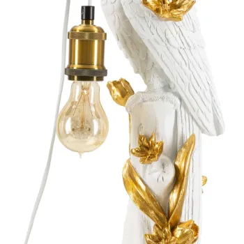 Lampa de masa Parrot, Mauro Ferretti, 1 x E27, 40W, 20x20x50.5 cm, fier/poliester, auriu/alb imagine