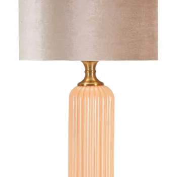 Lampa de masa Perly -C, Mauro Ferretti,  1 x E27, 40W, 35.5x64 cm, sticla/fier/textil, perla/auriu imagine