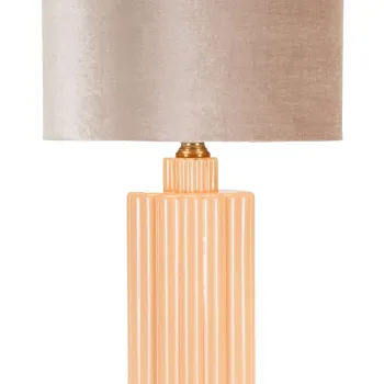 Lampa de masa Perly -D, Mauro Ferretti,  1 x E27, 40W, 40.5x69.5 cm, sticla/fier/textil, perla/auriu imagine