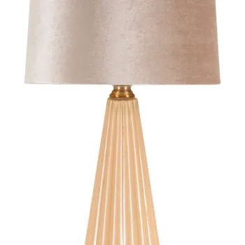 Lampa de masa Perly -H, Mauro Ferretti,  1 x E27, 40W, 36.5x68.5 cm, sticla/fier/textil, perla/auriu imagine