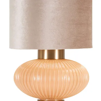 Lampa de masa Perly -W, Mauro Ferretti,  1 x E27, 40W, 33x49 cm, sticla/fier/textil, perla/auriu imagine