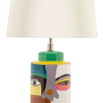 Lampa de masa Piccassy, Mauro Ferretti, 1 x E27, 40W, 40x65 cm, ceramica/fier/textil, multicolor imagine