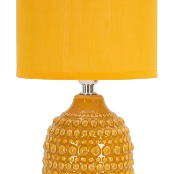 Lampa de masa Points, Mauro Ferretti, 1 x E14, 40W, 15x30.5 cm, ceramica/fier/textil, galben mustar imagine