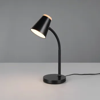 Lampa de masa Pongo, RL, 13x36 cm, 4.5W, 1x SMD, plastic, negru/natur imagine