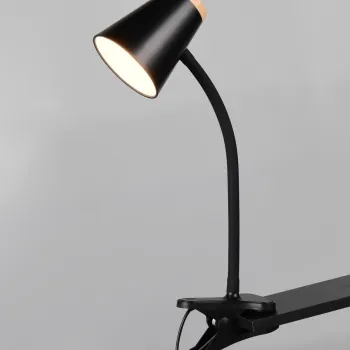 Lampa de masa Pongo, RL, 9.5x33 cm, 4.5W, 1x SMD, plastic, negru/natur imagine