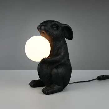 Lampa de masa Rabbit, RL, 21x16x28 cm, 5W, 1x G9, polirasina, negru imagine
