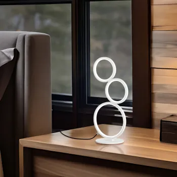 Lampa de masa Rondo, TRIO, 20.7x15x45 cm, 17W, 1x SMD, metal, alb mat imagine