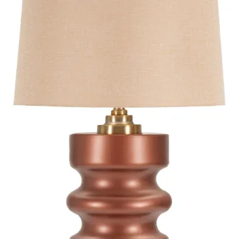 Lampa de masa Rosenthal -B, Mauro Ferretti,  1 x E27, 40W, 36.5x56.5 cm, sticla/fier/textil, maro/auriu imagine
