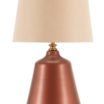 Lampa de masa Rosenthal -C, Mauro Ferretti,  1 x E27, 40W, 35.5x65 cm, sticla/fier/textil, maro/auriu imagine
